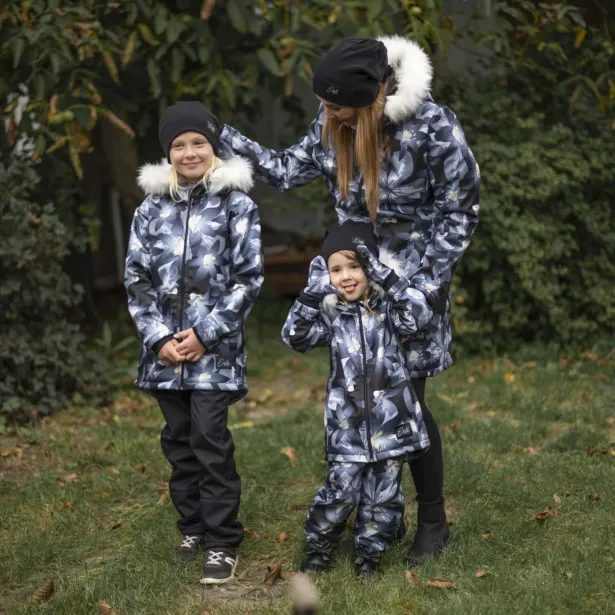 ESITO Dívčí zimní softshellový kabát s beránkem Bloom