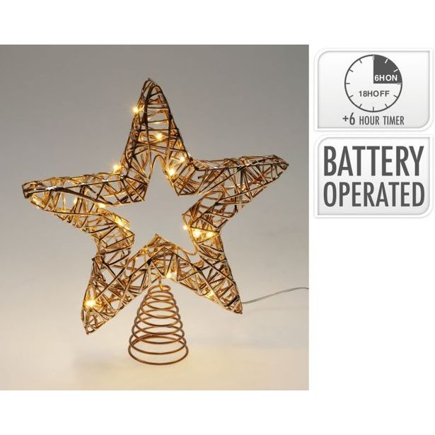 dekorace 28cm HVĚZDA, LED osv., zlatá