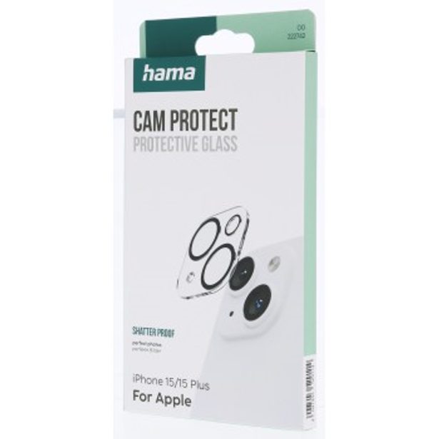 Hama Cam Protect, ochranné sklo fotoaparátu pro Apple iPhone 15/15 Plus, průhledné