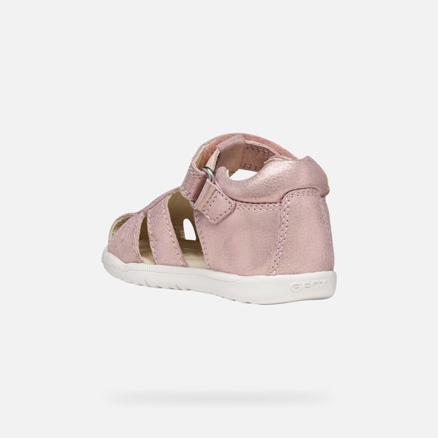 Světle růžové dívčí sandály pro první kroky Geox Sandal Macchia