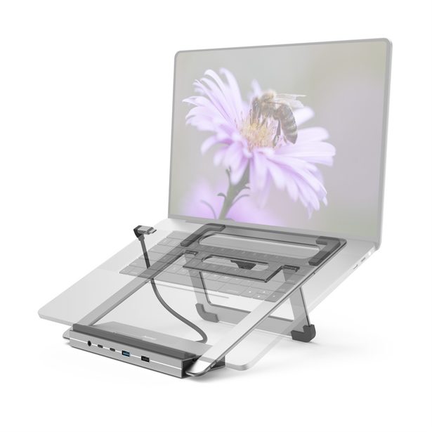 Hama USB-C dokovací stanice a stojan pro notebook Connect2Office Stand, 12 portů