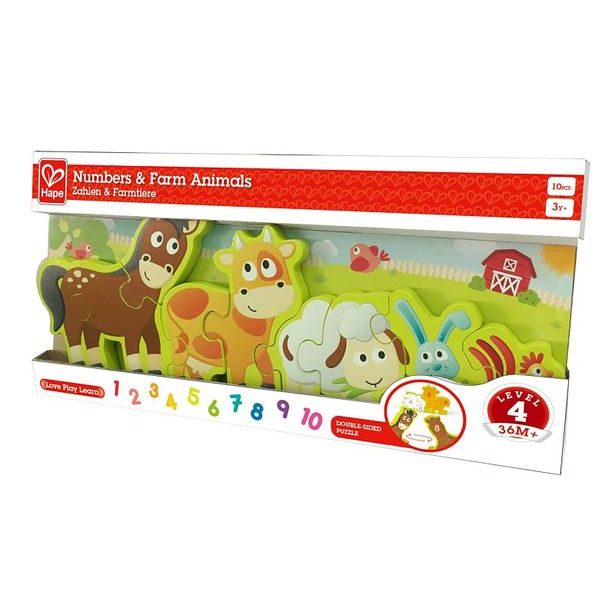 Puzzle - Zvířátka a číslice, 10 dílků