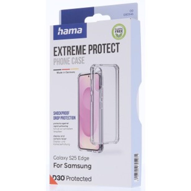 Hama Extreme Protect, kryt pro Samsung Galaxy S25 Edge, D3O®, nežloutne, průhledný