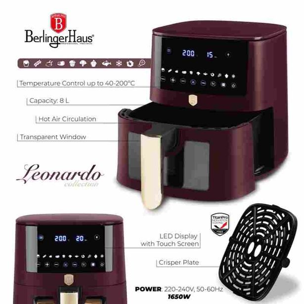 BERLINGERHAUS Horkovzdušná fritéza 8 l Matte Leonardo Collection BH-9606