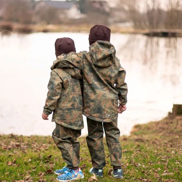 ESITO Dětská softshellová bunda DUO Forest - hnědá
