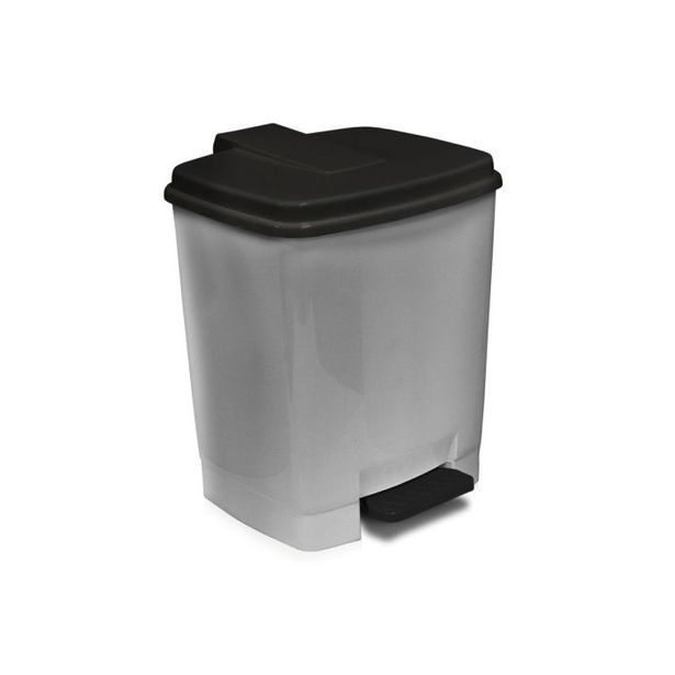 koš odp.15l GOLIÁŠ 30x32x38cm-antracit+kam.šedá, pedálový