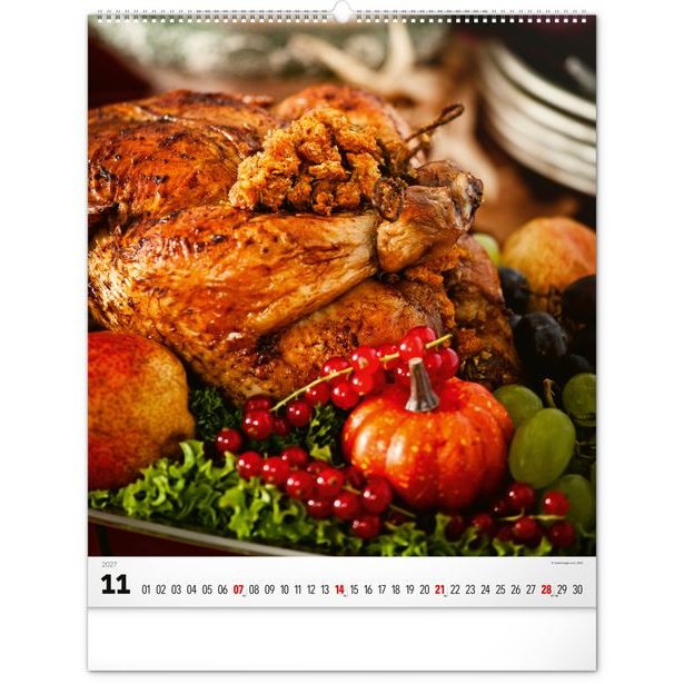 NOTIQUE Nástěnný kalendář Gourmet 2027, 48 x 56 cm