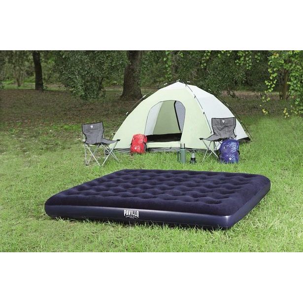 Semišová nafukovací matrace - kingsize 203x183x22cm