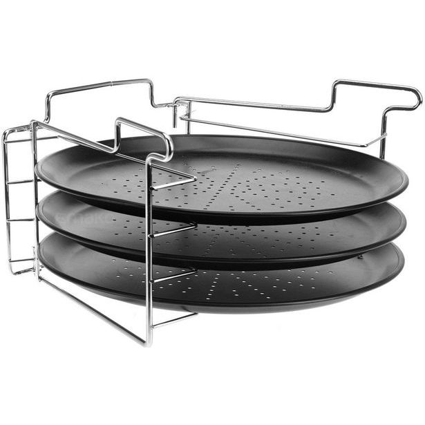 EXCELLENT HOUSEWARE Stojan na pečení pizzy sada 3 ks plechů KO-CY4654930