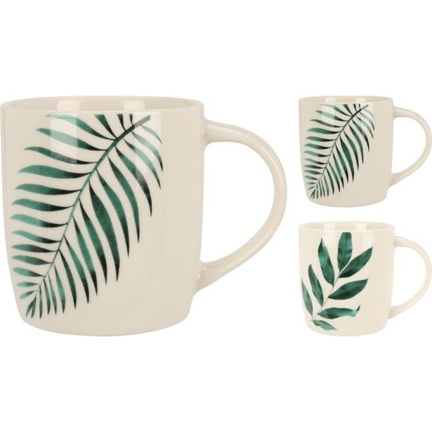 hrnek 325ml, LISTY, mix druhů, porcelán