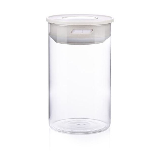 ALPINA Skleněná dóza 16,5 cm bílá ED-224194bila