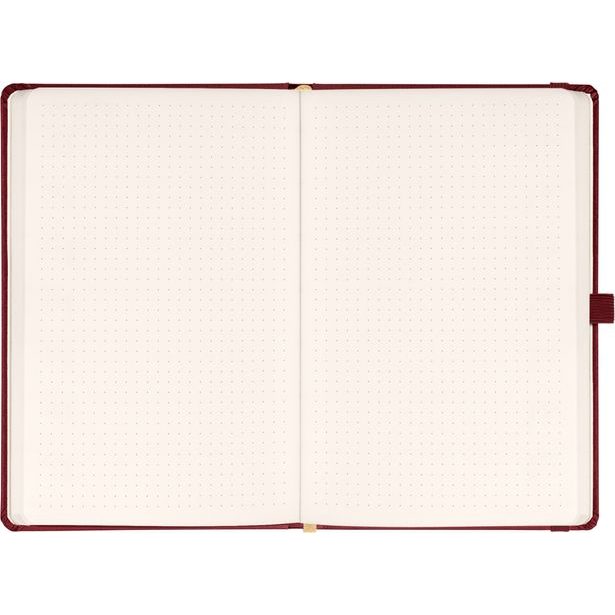 NOTIQUE Notes Balacron, bordó, tečkovaný, 15 x 21 cm
