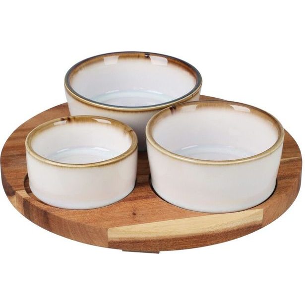 EXCELLENT HOUSEWARE Servírovací misky s kulatým podnosem sada 4 ks KO-278000750