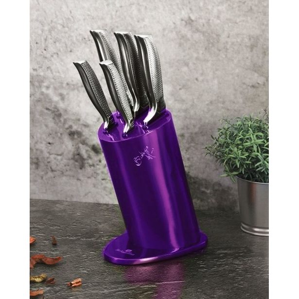 BERLINGERHAUS Sada nožů ve stojanu 6 ks Royal Purple Metallic Line Kikoza Collection BH-2269