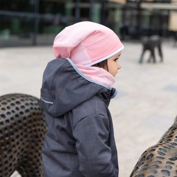 ESITO Zimní čepice spadená Duha světlá - růžová