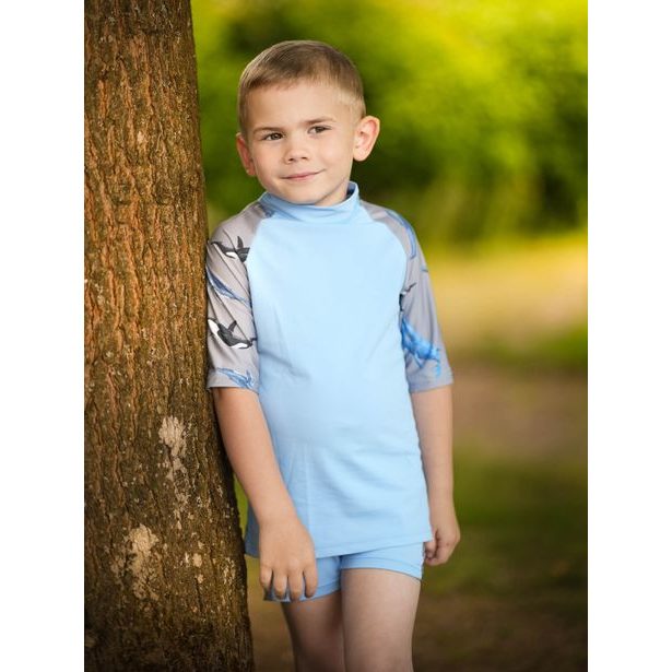 Unuo, Dětské plavky s UV ochranou 50+, Sv. Modrá, Velryby