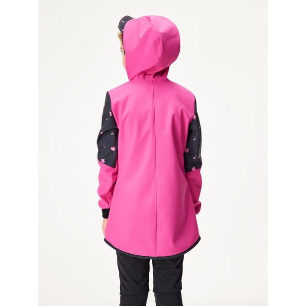 Unuo, Dívčí softshellový kabát s fleecem Street, Fuchsiová, Květiny