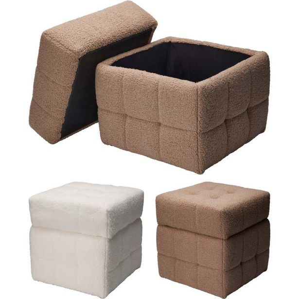 HOMESTYLING Taburet s úložným prostorem 38x38x37 cm bílá KO-NB1510850bila