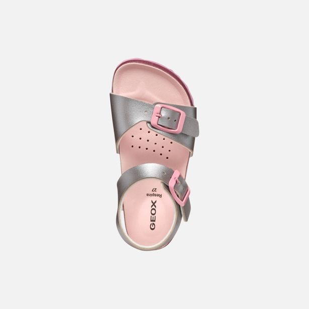 Stříbrné dívčí sandály Geox Adriel Girl