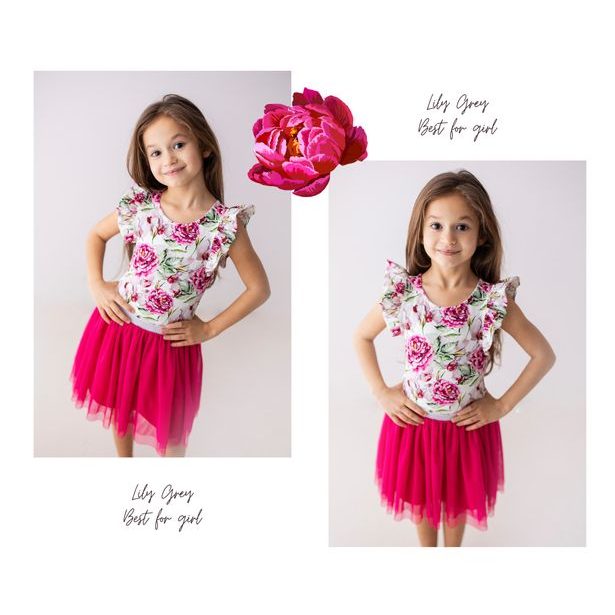 Dívčí TUTU sukýnka Lily Grey fuchsiová