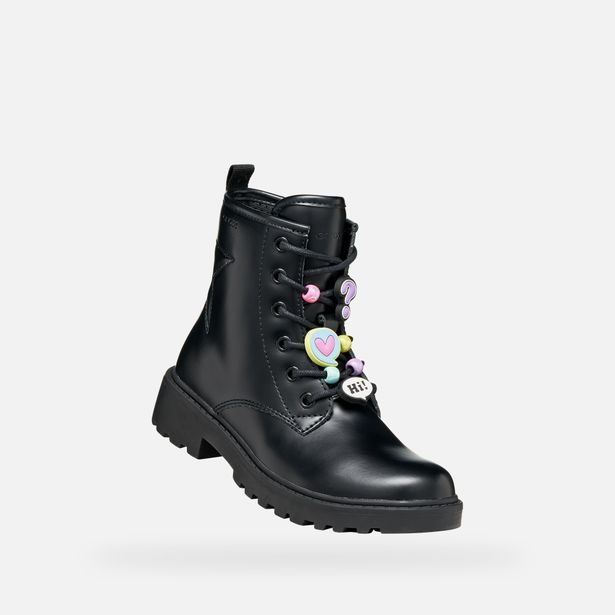 Černá dívčí kotníková obuv Geox Casey