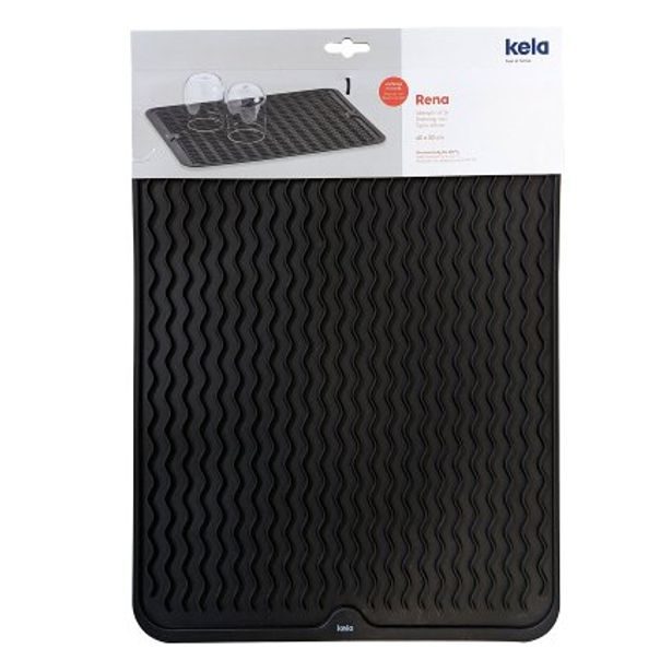 KELA Odkapávač Rena silikon černá 40x30x0,6cm KL-11509
