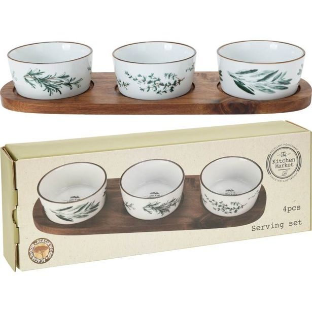 EXCELLENT HOUSEWARE Sada misek na pochutiny servírovací s tácem 4 ks KO-210000920