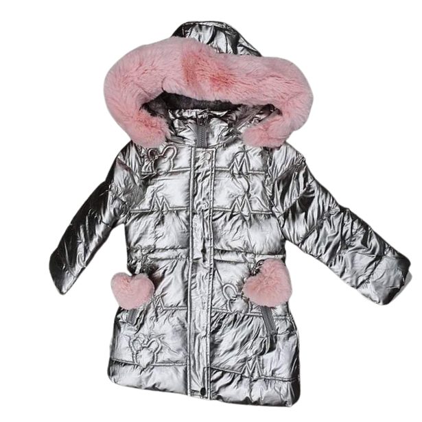 Dívčí zimní bunda stříbrná