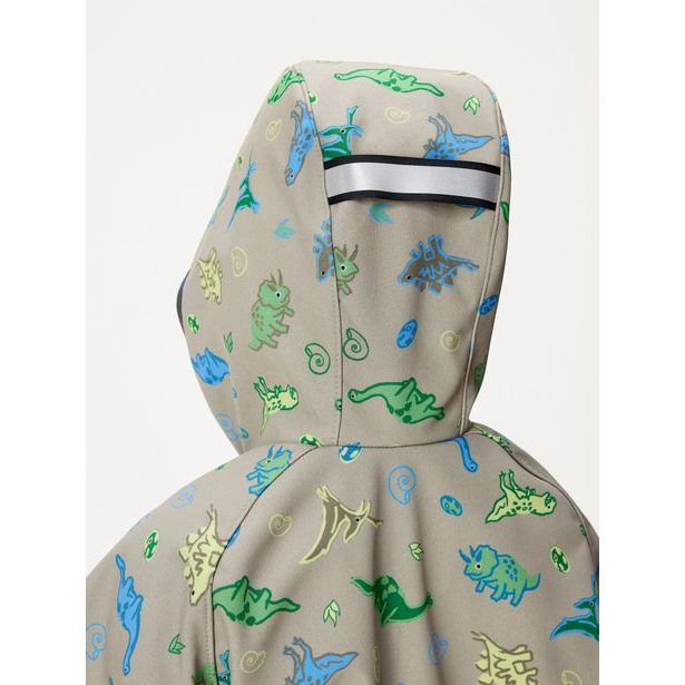 Dětská softshellová bunda s fleecem Basic, Khaki, Dino