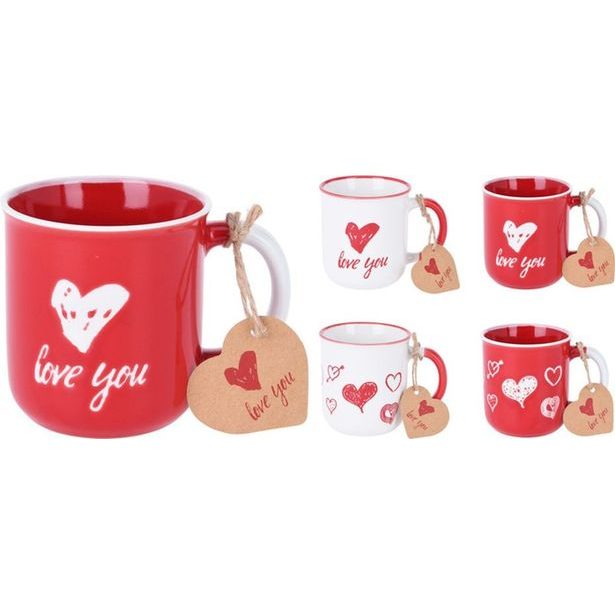 hrnek 300ml SRDÍČKO, mix dekorů, new bone