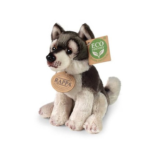 RAPPA Plyšový vlk sedící 15 cm ECO-FRIENDLY
