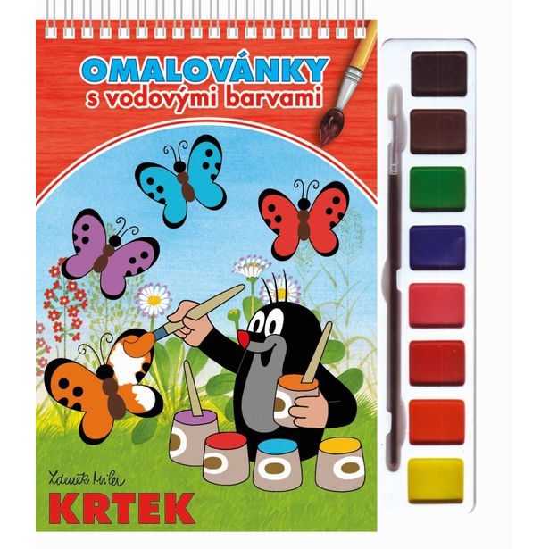 Omalovánky s vodovými barvami a štětcem - Krtek 1