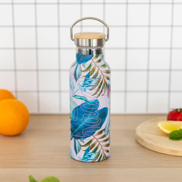 BAAGL Termoláhev s bambusovým víčkem Leafs, 500 ml