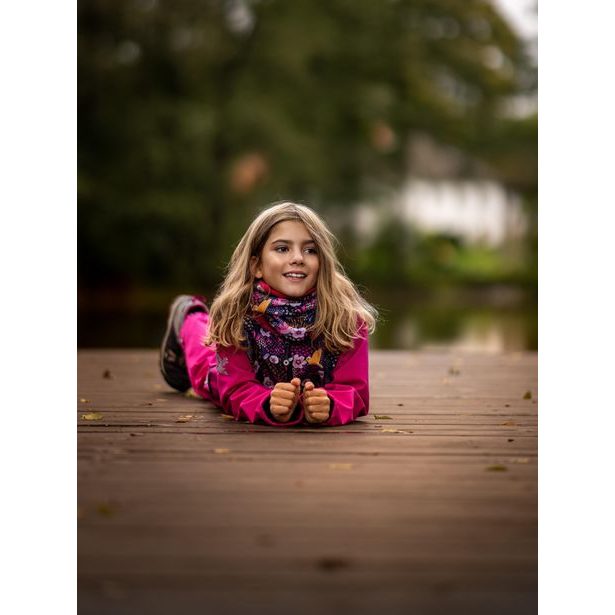 Unuo, Dětské softshellové kalhoty bez zateplení pružné Sporty, Fuchsiová