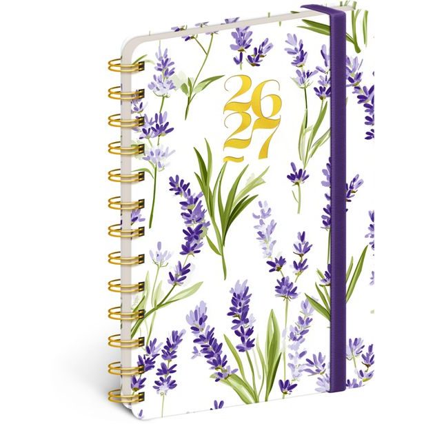 NOTIQUE Spirálový 18měsíční diář Petito – Levandule 2026/2027, 13 x 18 cm