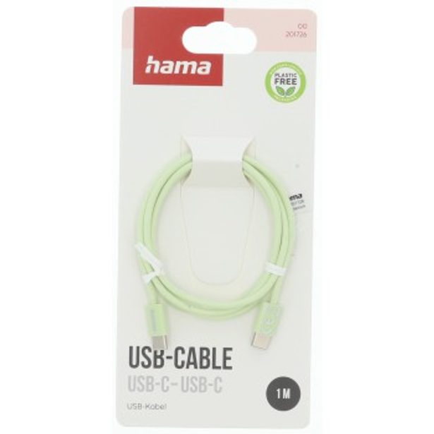 Hama USB-C 2.0 kabel Fabric, 1m, opletený, zelený