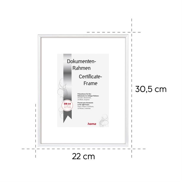Hama rámeček plastový SEVILLA, bílá, 21x29,7 cm (formát A4), plastové sklo