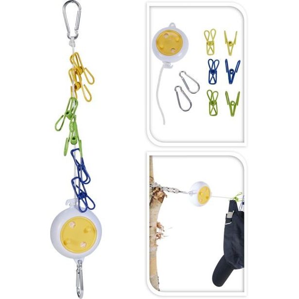 šňůra X m LANKO, vytahovací, karabina, 6svorek, ABS plast