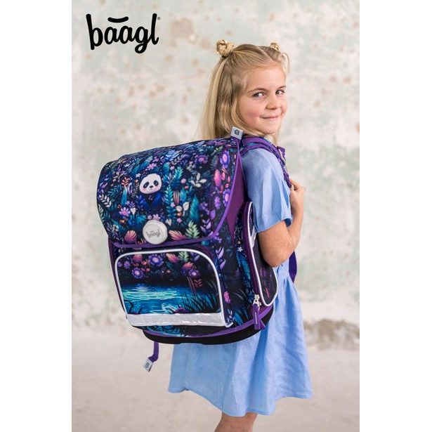 BAAGL SET 5 Ergo Jungle Panda: aktovka, penál, sáček, zástěra, peněženka