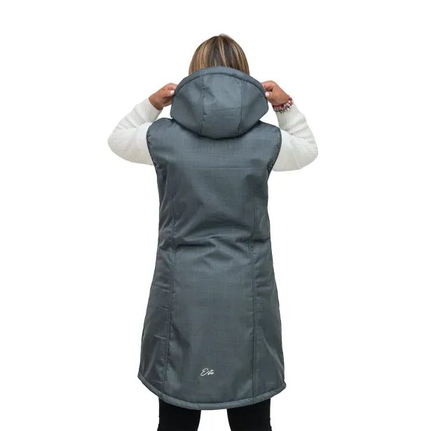 ESITO Dámská zimní softshellová vesta s beránkem Grey - šedá
