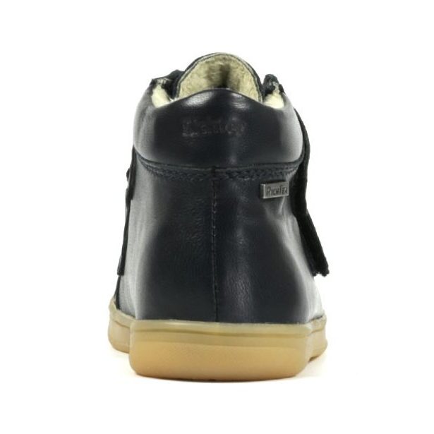 Dětské celokožené kompromisní boty s fleecem Richter Dash Mini Tm. modré