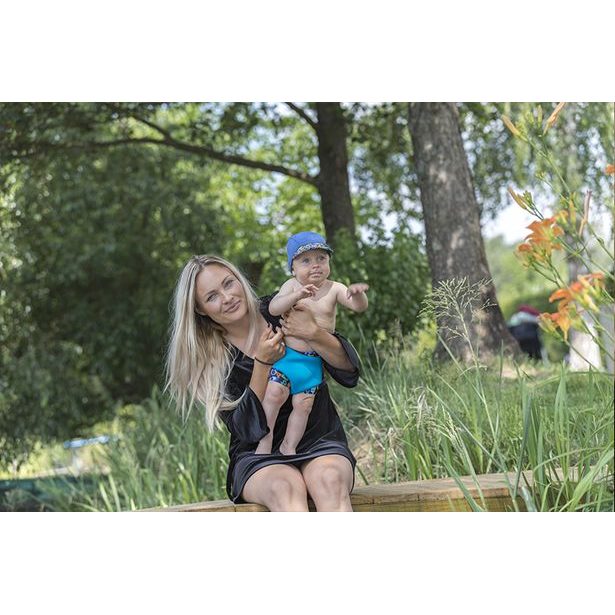 Unuo Neoprenové kojenecké plavky Rybičky růžové (Baby swimsuit)