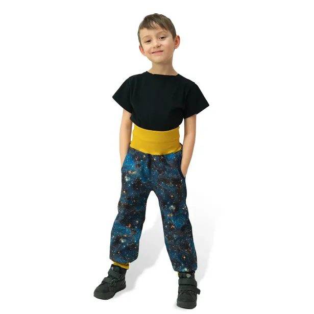 ESITO Rostoucí softshellové kalhoty Galaxie - modrá / 92