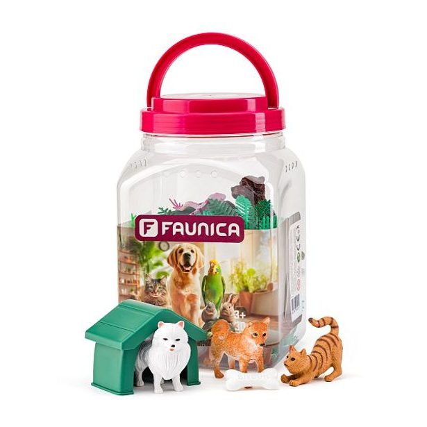 FAUNICA Zvířátka Mazlíčci - sada figurek v MEGA tubě