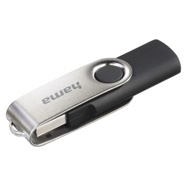 Hama rotate FlashPen, USB 2.0, 16GB, black, 40X