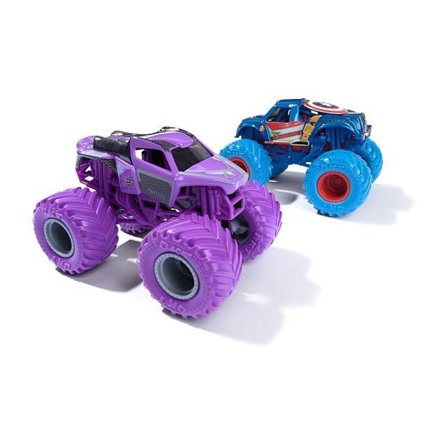 SpinMaster MONSTER JAM - sběratelský kovový model auta Monster Truck, Marvel, set 2 modelů, assort, 1:64