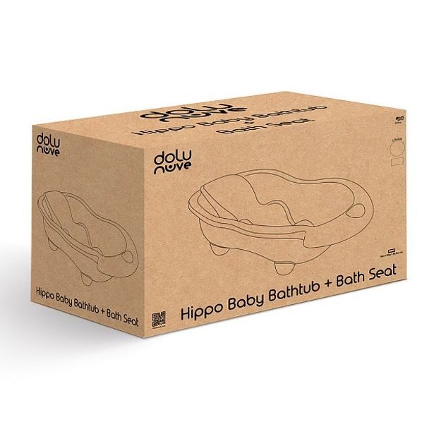 DOLU Dětská vanička Hippo s lehátkem, šedá, 26x84,5x50,5 cm