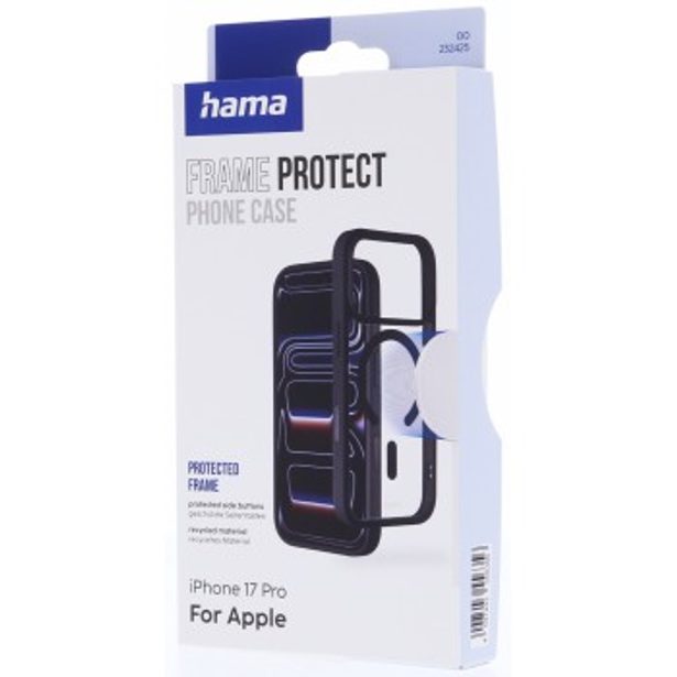 Hama Frame Protect, kryt pro Apple iPhone 17 Pro, magnetický, průhledný/černý