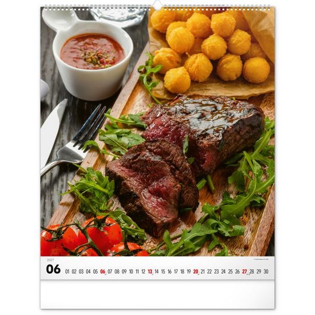 NOTIQUE Nástěnný kalendář Gourmet 2027, 48 x 56 cm