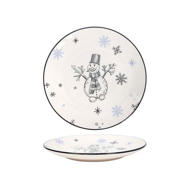 HIT TALÍŘ SNĚHULÁK MODRÝ 19CM